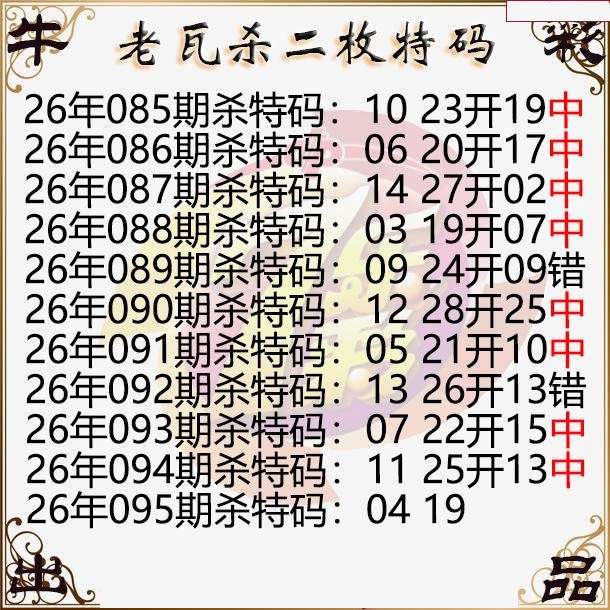 老瓦杀特码图