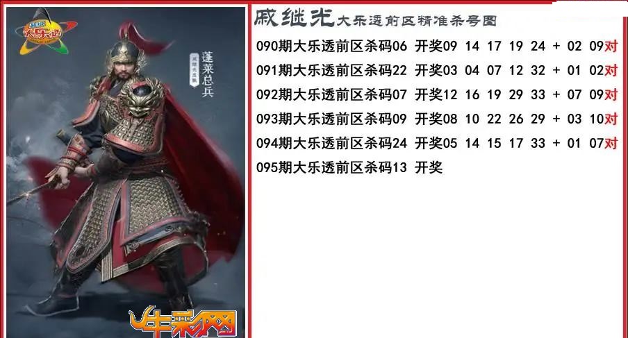 戚继光前区精准杀号图