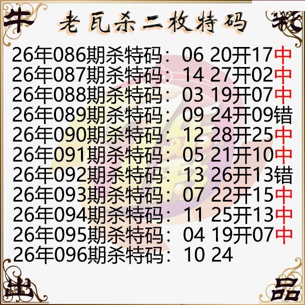 老瓦杀特码